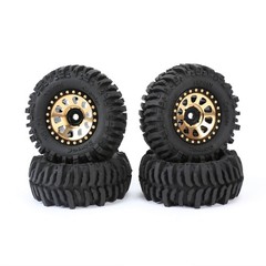 RCAWD 1.0″ 7mm Hex Brass Weights Wheels Tires Set, 55*22mm, 63g*4pcs, H7mm
