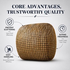 4 * 4ft Round Bale Hay Net 1.75″ Knotless Slow Feed Hay Net, Heavy Duty Hay S…