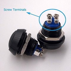 URTONE Momentary Push Button Switch, UR123, 1NO SPST DC/AC 36V 2A Black