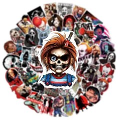 25 Piece Mix Lot 2” Horror Movie Stickers Decals, Water Bottle, Halloween Random