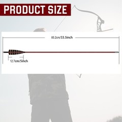 12Pcs Recurve Bow Wooden Arrows Nock Feather Traditional Archery Hunting Sp 500