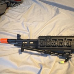 G&G Electric Airsoft Rifle AEG Folding Stock Black w/ Orange Tip