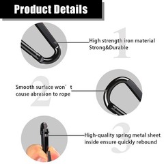 4 PCS Carabiner Clip, 860 Lbs-3″ Iron Heavy Duty Carabiner, Multi Purpose D S…
