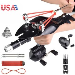 Hunting Fishing Slingshot Catapult Shooting Bowfishing Kit Laser Bow Archery Set