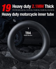 110(120)/90-19 Heavy-Duty Motorcycle Inner Tubes-2.1mm(4.00-19) Thick Butyl R…
