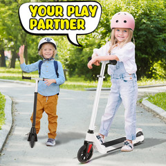 SANOPY Kids Electric Scooter Pink 120W 6MPH Adjustable Pink UL2272 LED Lights
