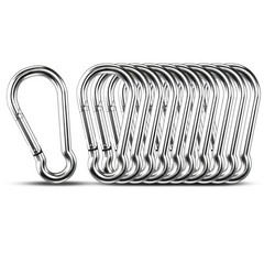 1.57-Inch Multi-Purpose Stainless Steel Carabiners – 10 Pack for Outdoor Gear
