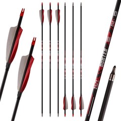 Carbon Arrows 400 Spine Shaft with Helical Real Feathers and Removable Tips f…