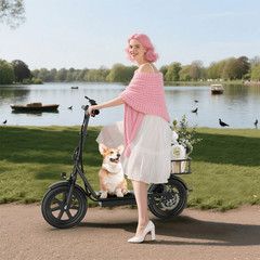 AOVOPRO ESBS Electric Scooter with Seat, Commuter Foldable, 500W, 22mph
