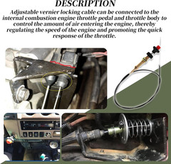 Heavy Duty Throttle Control Cable 10ft Locking Vernier Adjustable PTO Dump