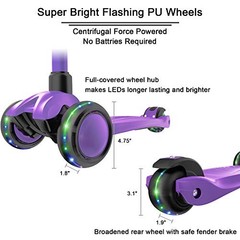 Kick Scooter B03 – Lean ‘N Glide 3-Wheel Push Scooter – Extra Wide Purple