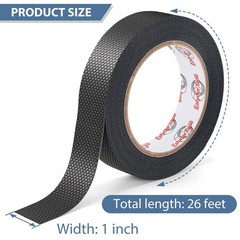 1 Inch x 26 FT Rubber Grip Tape, Black 1 x 26 FT,