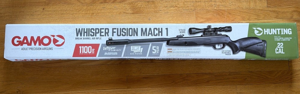 Gamo Whisper Fusion Mach 1 .22 Cal 1100 fps Air Rifle w/3-9×40 Scope
