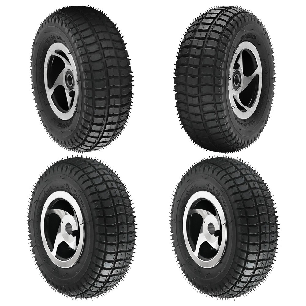 4-Pack Front Rear 9×3.50-4 Tire on Wheel for Mobility Scooter Wheelchair Mower