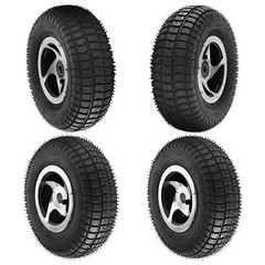 4-Pack Front Rear 9×3.50-4 Tire on Wheel for Mobility Scooter Wheelchair Mower