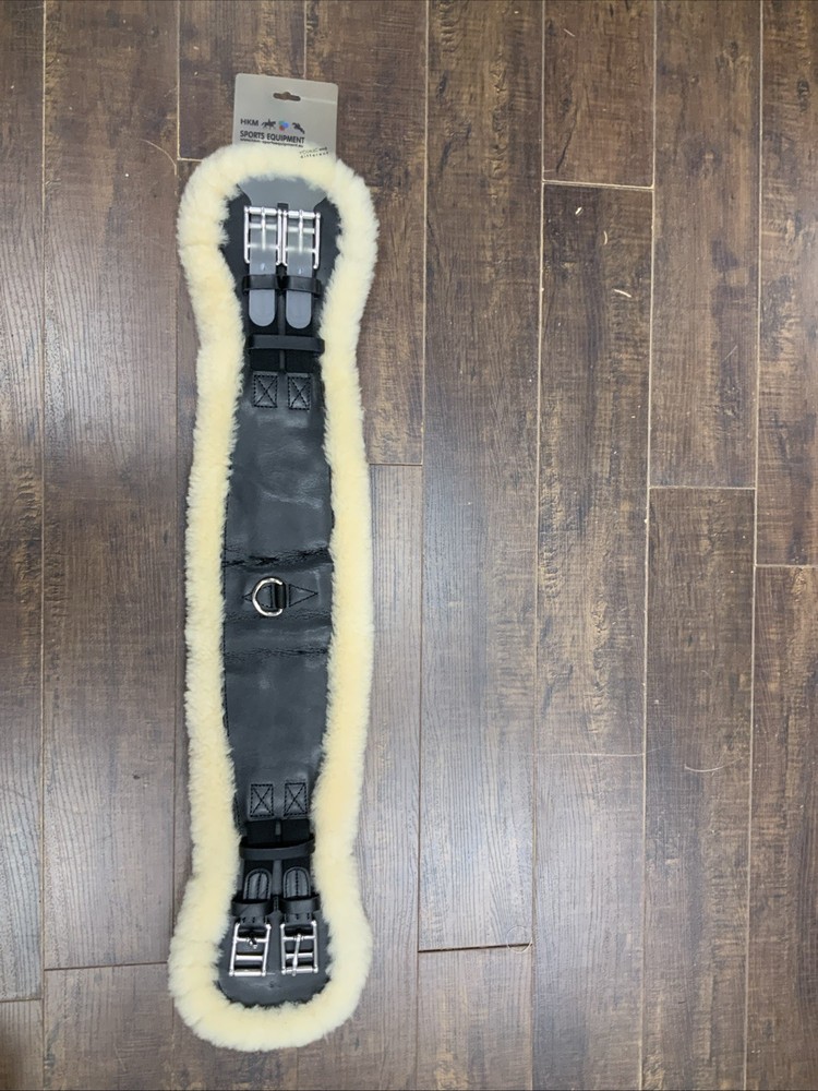 NEW Dressage Girth Sheepskin Size 30″ (75 cm) Black Leather.