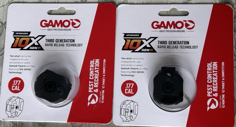 New 2 pack Gamo 10x Quick-Shot Rapid Reload Magazine .177 CAL Pellet Air Gun