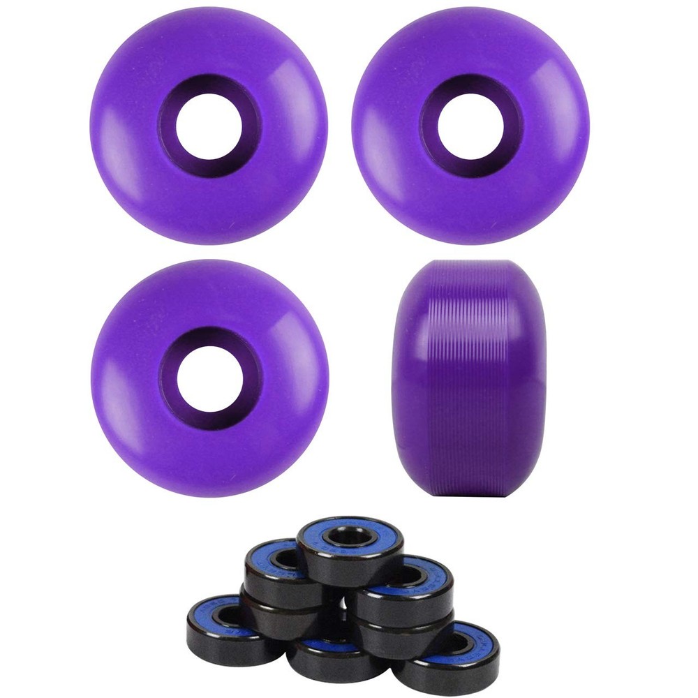 TGM Skateboards Skateboard Wheels with ABEC 7 Bearings and 52mm, Purple