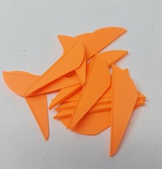 2.0″ Flo Orange Raptor II R2 Vanes By Norway Industries: Bulk Pack Of 500 Count