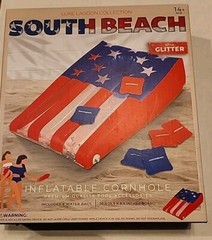 South Beach Floating Bean Bag Toss Inflatable Cornhole Game for Outdoor Pool