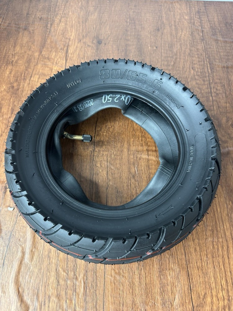 80/65-6 Scooter Tire & Inner Tube Set Pneumatic Replacement Tire 10″ Black