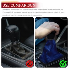Car Shift Boot Cover, Stick Shift Cover, Suede Leather Manual Dark Blue