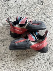 La Sportiva W Solution Comp Size 37.5 Climbing Shoes Made In Italy Used Vibram