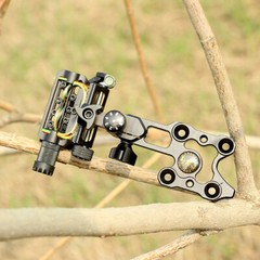 Compound Bow Sight 7 Pin (.019) Archery Micro Adjustable Optical Fiber Hunting