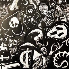 2500 Random Wholesale Gothic Stickers Lot Tattoo Pack Dark Skull Theme Decals