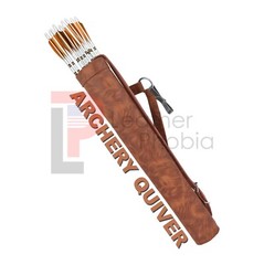 Archery Quiver Handmade Cowhide Leather Quiver , Brown Arrow Quiver For Hunting