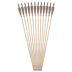12X 33″ Archery Bamboo Arrows 5″ Feather Longbow Recurve Bow Hunting Shooting