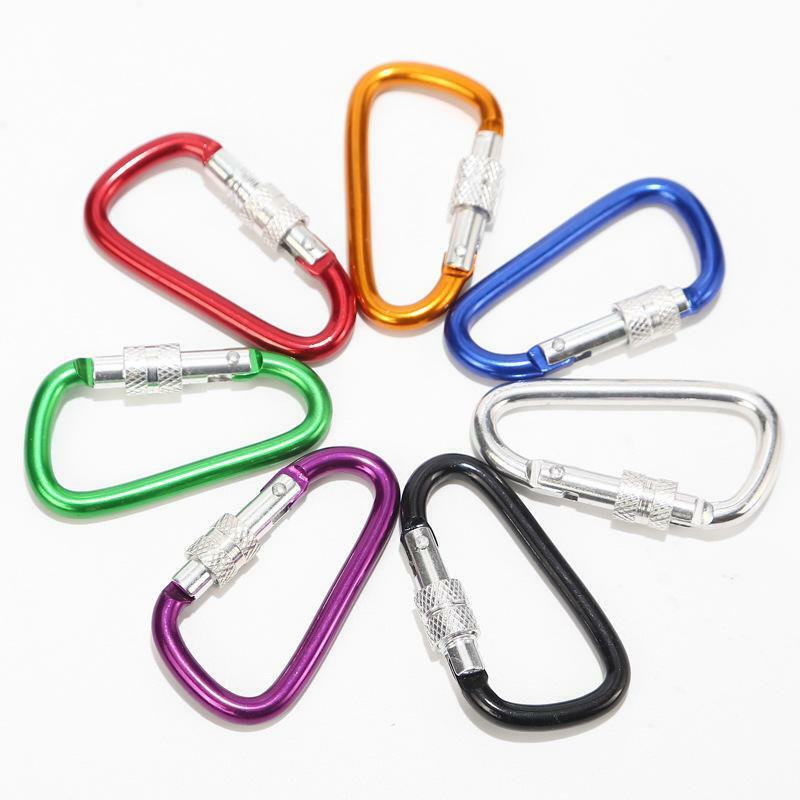 3″ LOCKING D-CLIP HOOKS utility aluminum Carabiner FOR camping/hiking/climbing