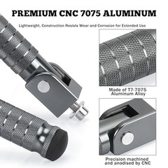 M8 Motorcycle Foot Pegs 90 Degree Foldable Bike Pegs CNC Anti-Skid Titanium