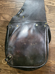 WWI UNITED STATES CALVALRY LEATHER SADDLE BAGS EXTRAORDINARY CONDITION BY LONG