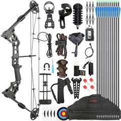 Archery 20-70LBS Compound Bow Set Adjust 24-30″Draw Length LH/RH Target Practice