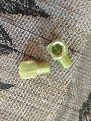 2 Yellow Greenish Aluminum 1/8th NPT Paintball Air Line 90 Degree Elbows