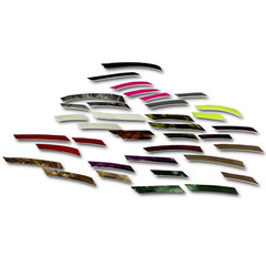 12pk Natural Feather Fletches «Low-Profile» (9mm) choose Length (5-10cm) +Color