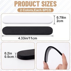 12 Pcs Hat Size Reducer, Self-Adhesive Foam Hat Sizing Black, White,12pcs