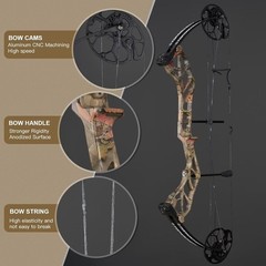 19-70lbs Adjustable Compound Bow 320FPS Hunting Arrows Archery Hunt Shoot Target
