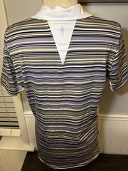 Kerrits Breeze Ice Fil Short Sleeve Shirt Stripped Women Size Large