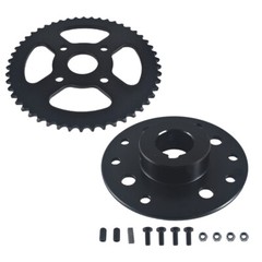 420 Chain 50T Rear Drive Sprocket with 1″ Bore 1/4″ Keyway Sprocket Hub Black