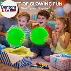 Glow in the Dark Ball 2 Pack, 8.5 Inch Light up Kickball Playground Ball with 2
