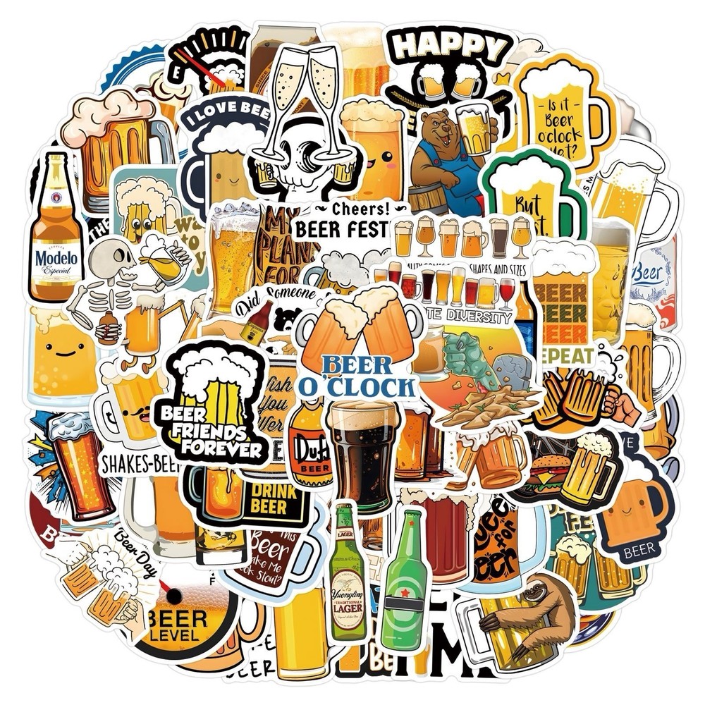 30Pcs Random Funny Beer Drink I Love Beer Alcohol Waterproof Vinyl Stickers