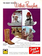 Wilbur Plaugher 1969 Tony Lama Boots Print Ad Ephemera Wall Decor