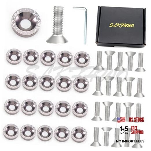 6063-T6 Hard Aluminum Alloy Fender Washer 20 Pieces CNC Precision titanium gray