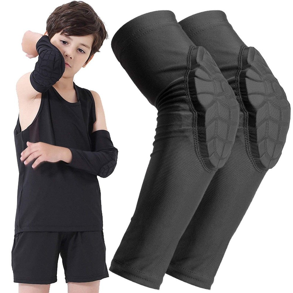 Kids Youth 5-15 Years Padded Arm Sleeve Compression Elbow Protective