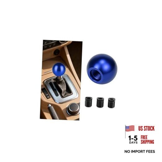 Car Round Ball Gear Shift Knob, Aluminum Alloy Vehicle Gear Shifter Knob Blue