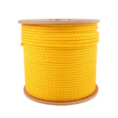 1/4 Inch by 600 Feet 3-Strand Yellow Braided Rope Breaking Strength 8500 pounds