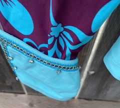 Tobys Equestrian Western Pleasure Horsemanship Show Shirt Teal Purple Bling Zip