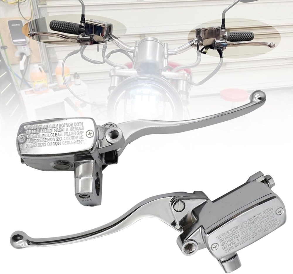 Chrome Brake Master Cylinder Clutch Lever Set Compatible with Suzuki Intruder